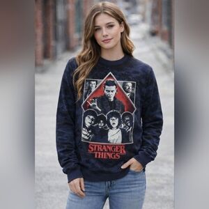 Stranger Things Tie Dye Pullover Sweatshirt  sz S